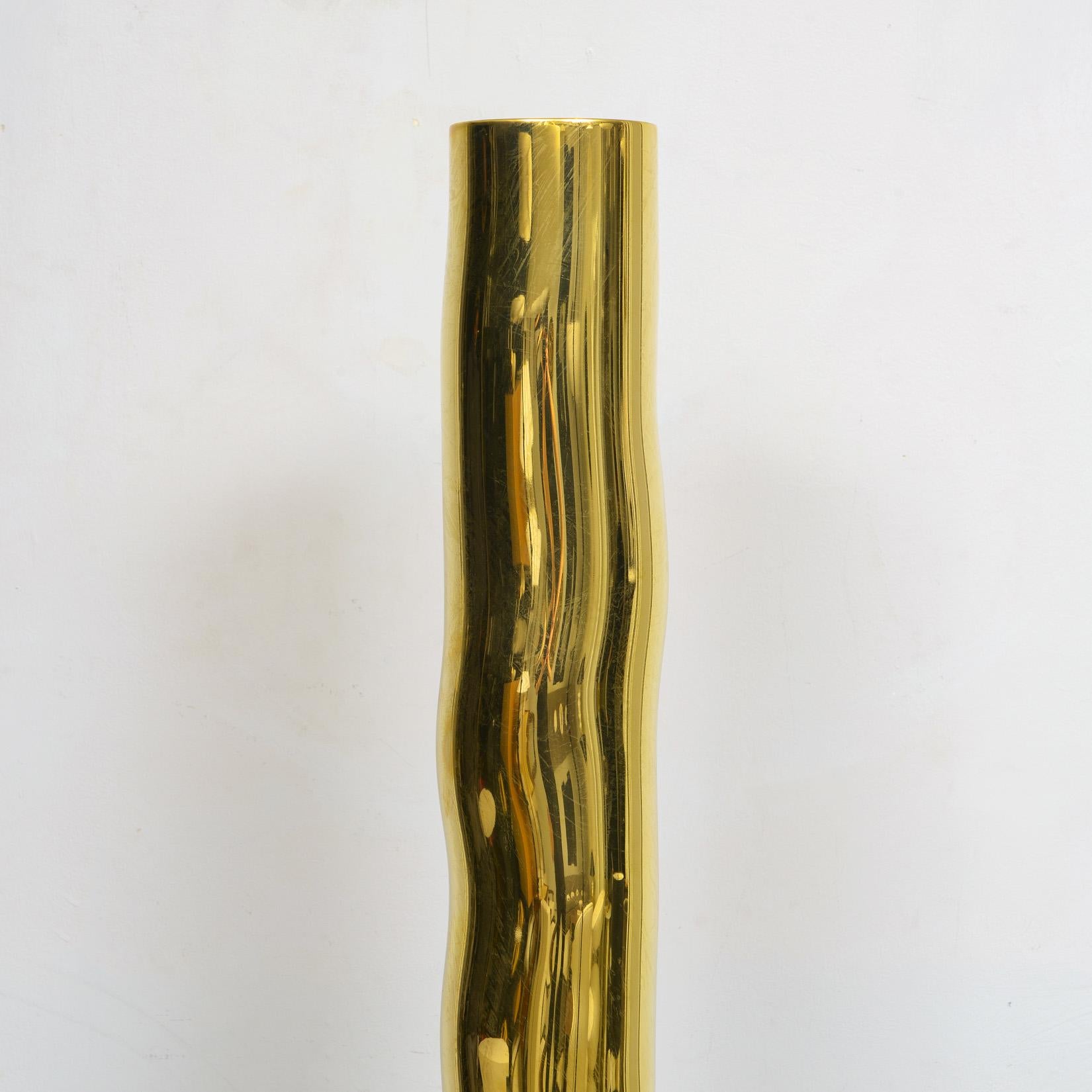 Moderno Lampada da terra scultorea in ottone francese Bespoke Totem in vendita
