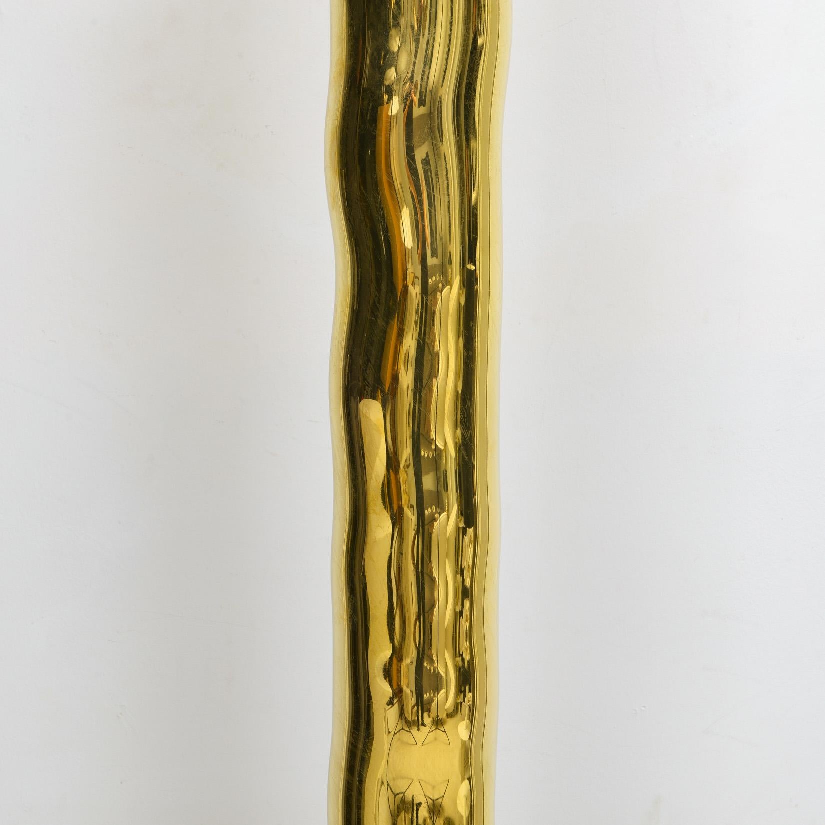 Francese Lampada da terra scultorea in ottone francese Bespoke Totem in vendita
