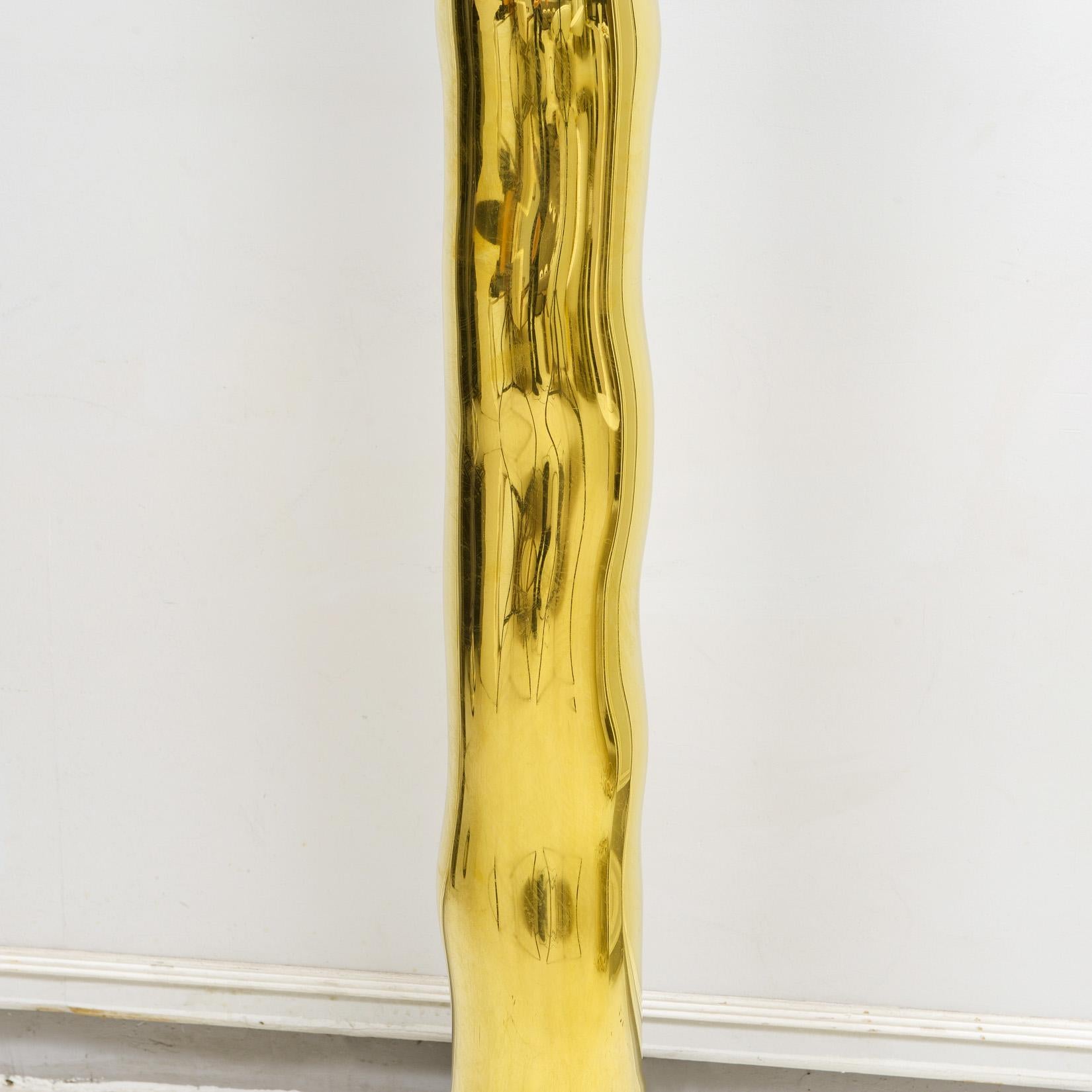 Ottone Lampada da terra scultorea in ottone francese Bespoke Totem in vendita