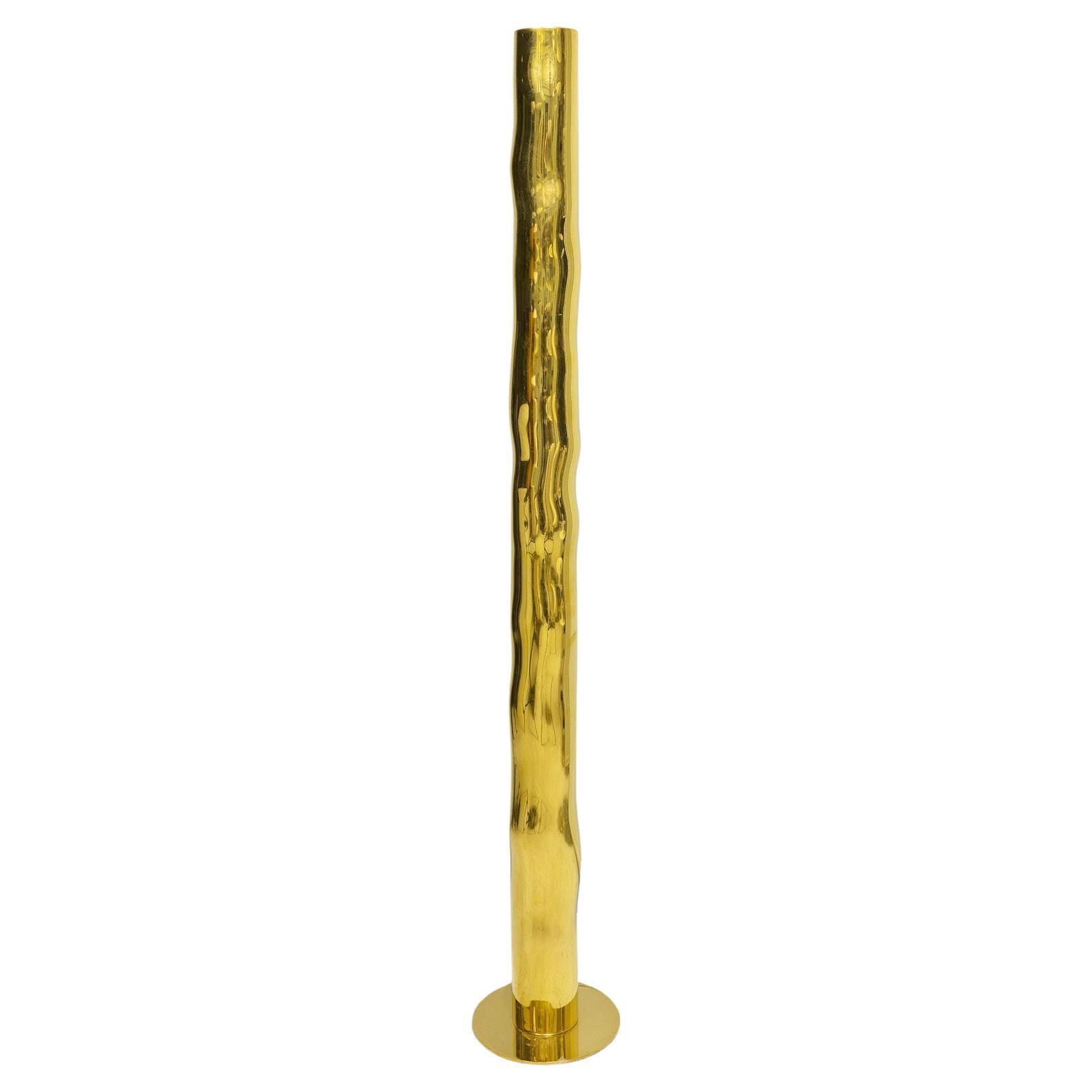 French Bespoke Sculptural Brass Totem Floor Lamp
