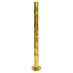 French Bespoke Sculptural Brass Totem Floor Lamp