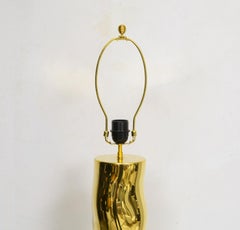 French Bespoke Sculptural Brass Totem Table Lamp