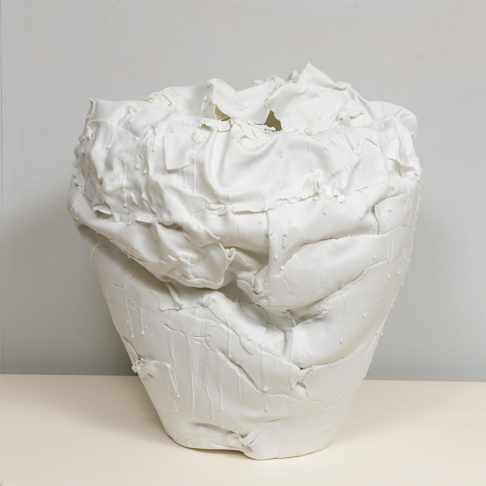 Modern Bespoke Sculptural Vase by French Ceramicist Dora Stanczel For Sale