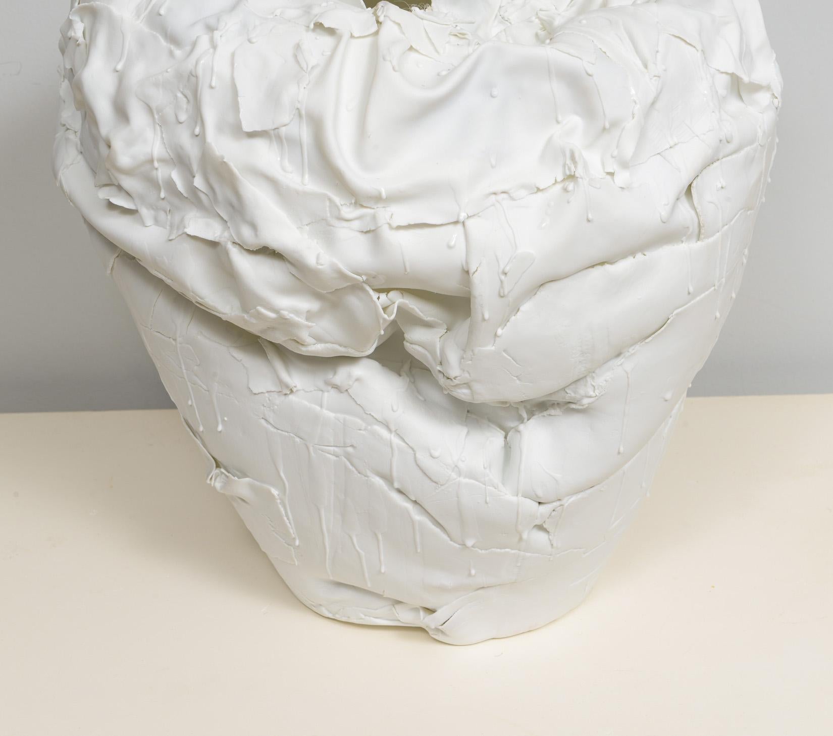 Contemporary Bespoke Sculptural Vase by French Ceramicist Dora Stanczel For Sale