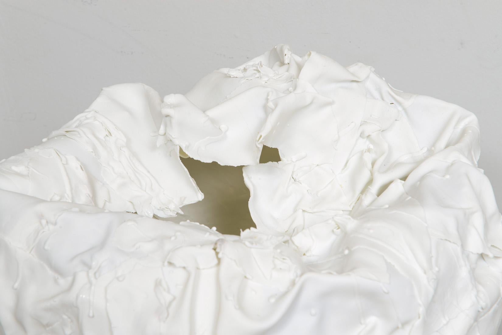 Porcelain Bespoke Sculptural Vase by French Ceramicist Dora Stanczel For Sale