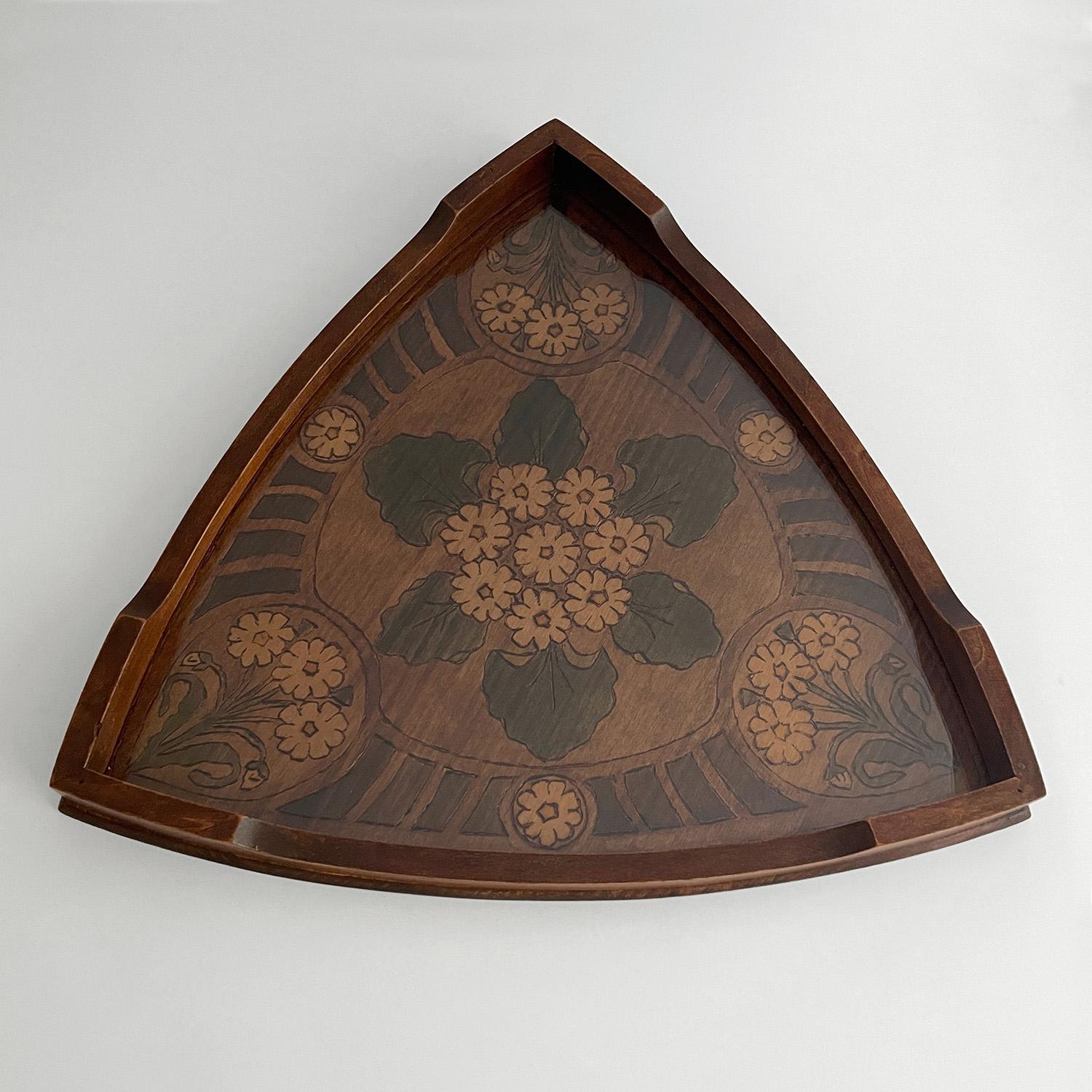 French Beveled Oak Antique Tray  For Sale 4