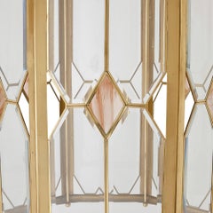 French Bevelled Glass and Polished Brass Lantern