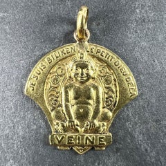 French Biliken Elf 18K Yellow Gold Good Luck Protection Charm Pendant
