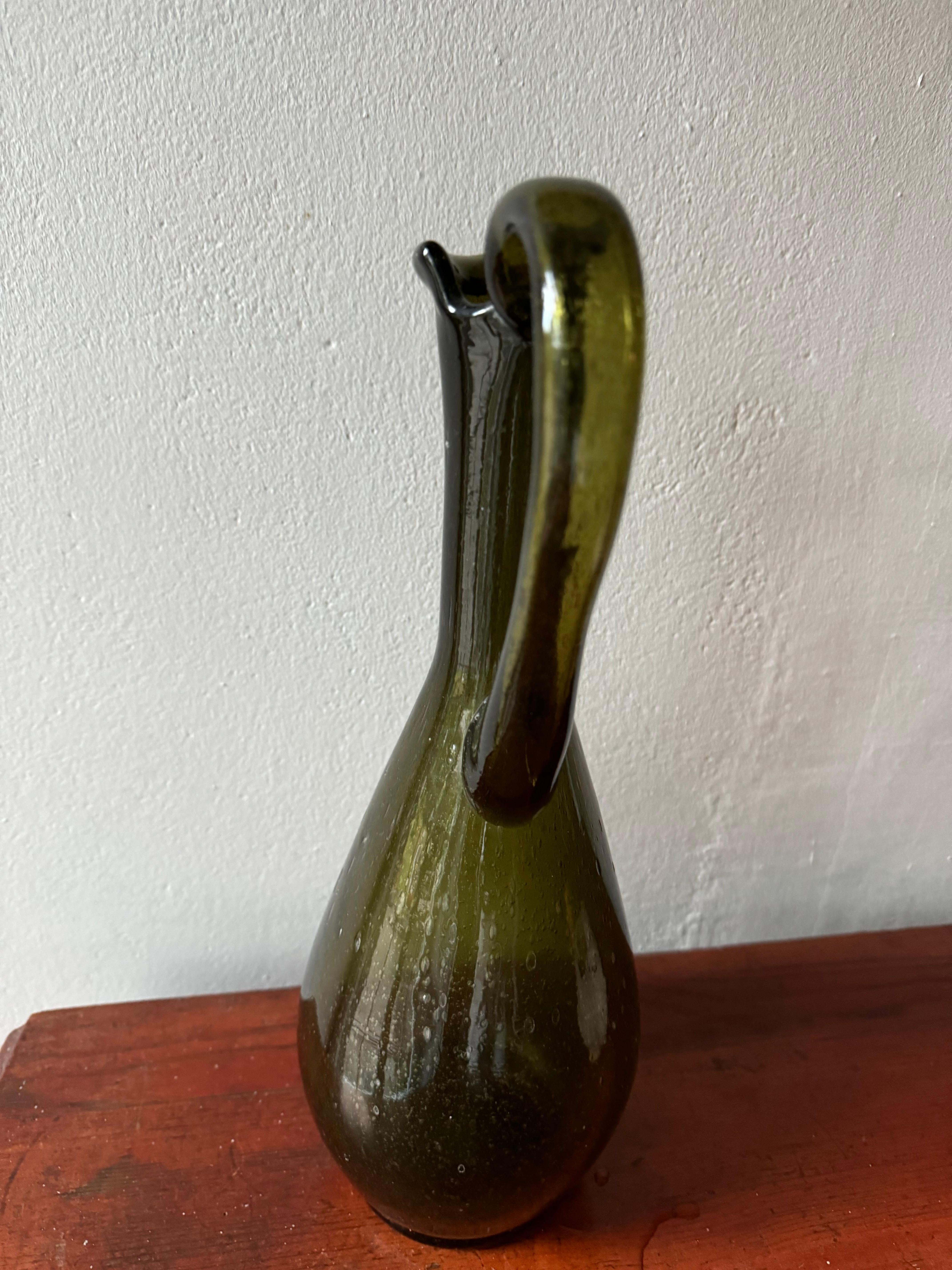 French Biot bubble glass carafe pitcher In Good Condition In London, GB