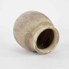 French Biot Jar with Yellow Glazed Rim