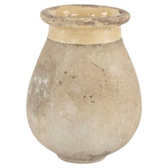 Antique French Biot Jar with Yellow Glazed Rim