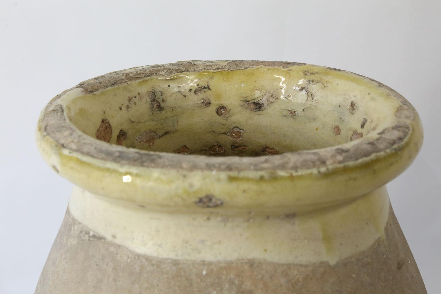 Glazed French Biot Pot, Olive Jar