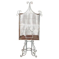 Antique French Bird Cage on Stand