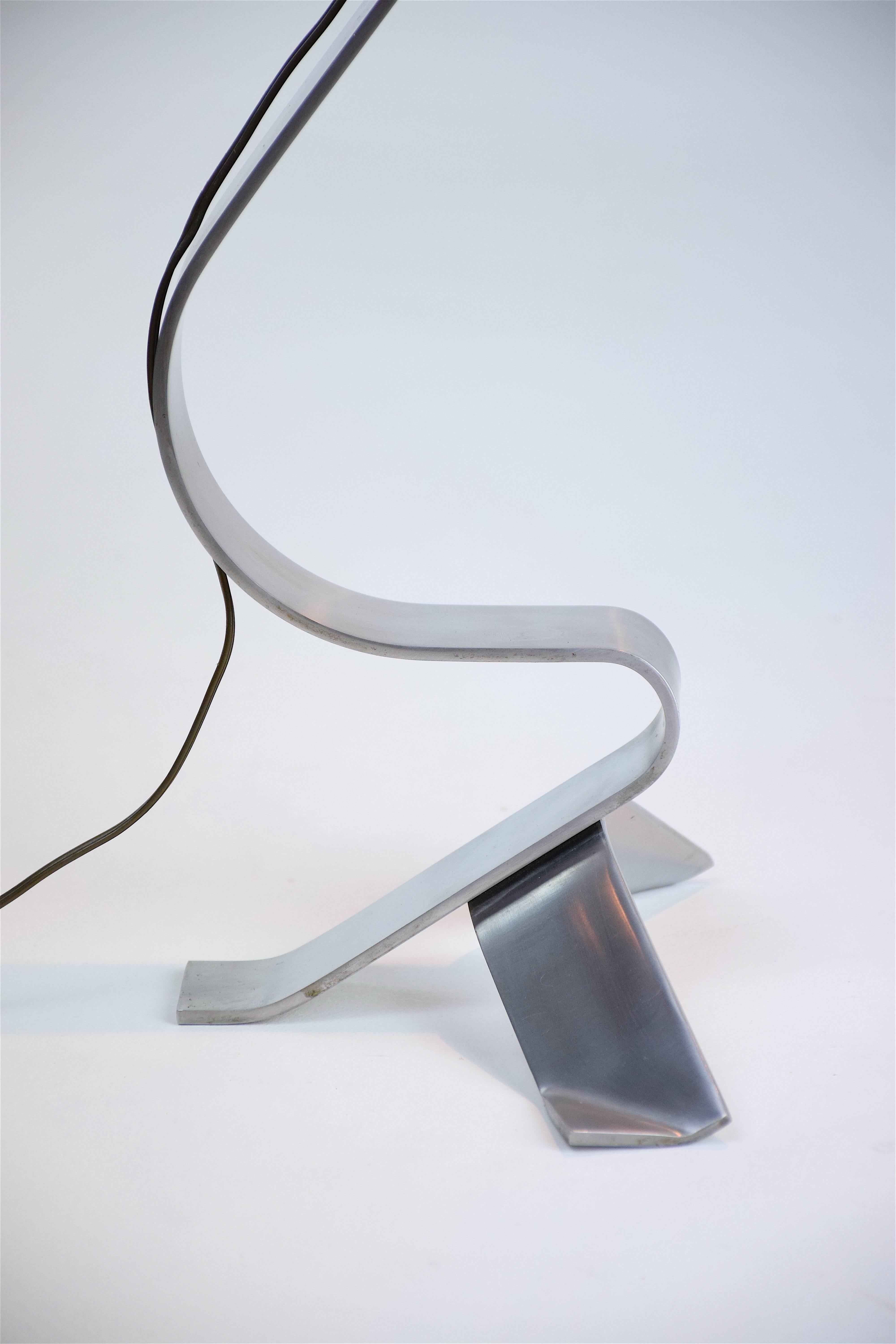 Stainless Steel French Bird Shaped Steel Lamp, 1970s-1980s