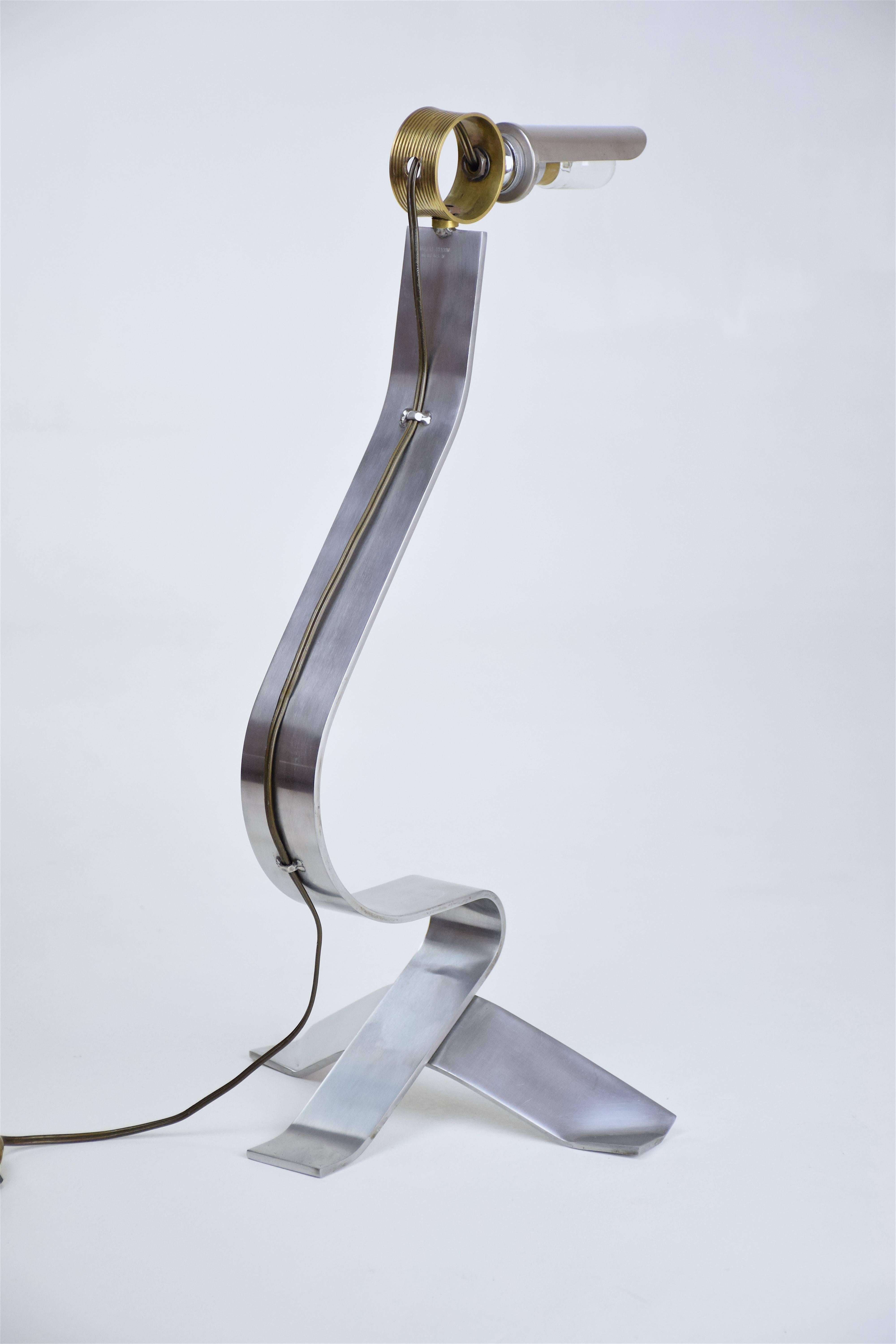 French Bird Shaped Steel Lamp, 1970s-1980s 4