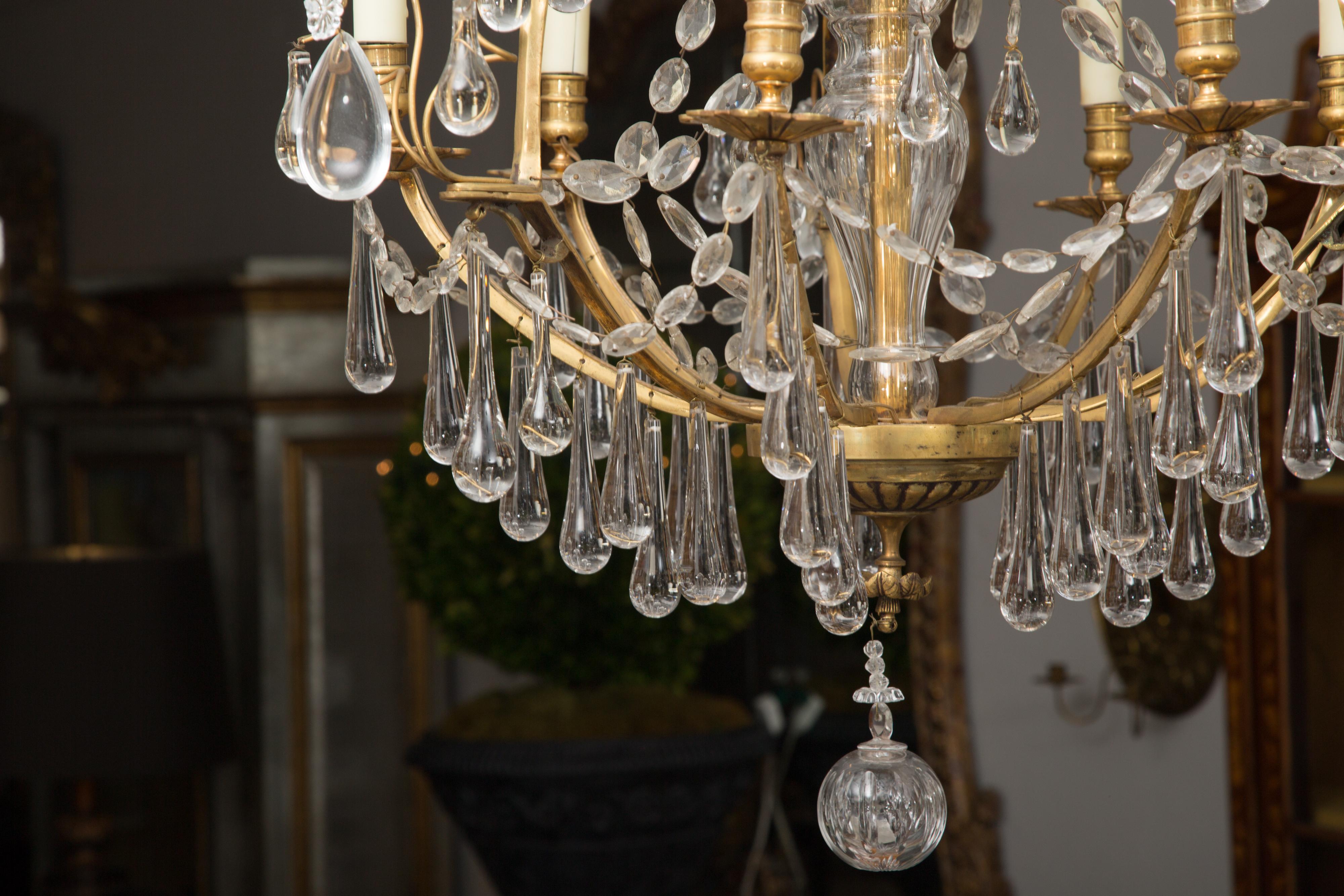 French Birdcage Chandelier with Crystal Drops 3