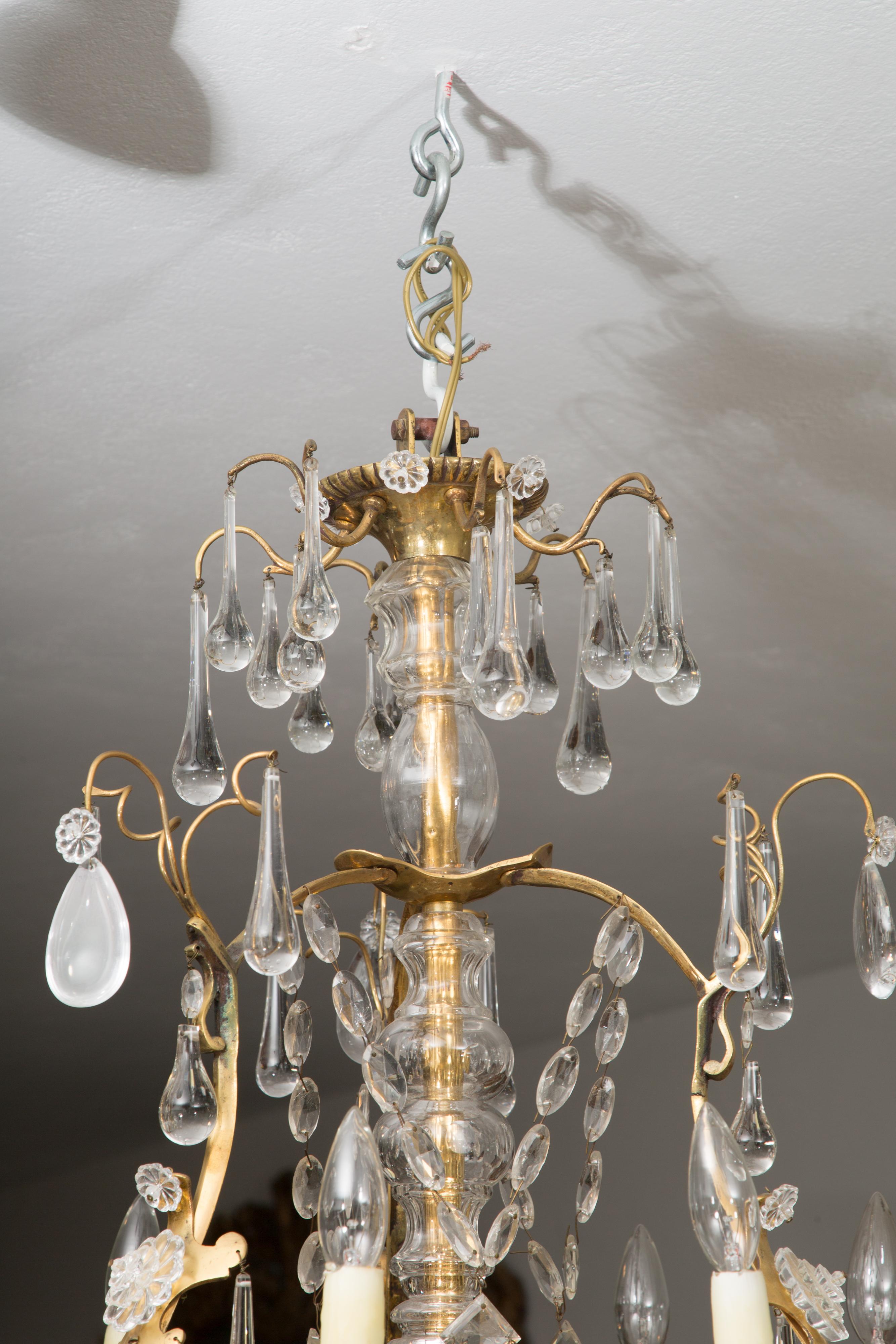 French Birdcage Chandelier with Crystal Drops 1