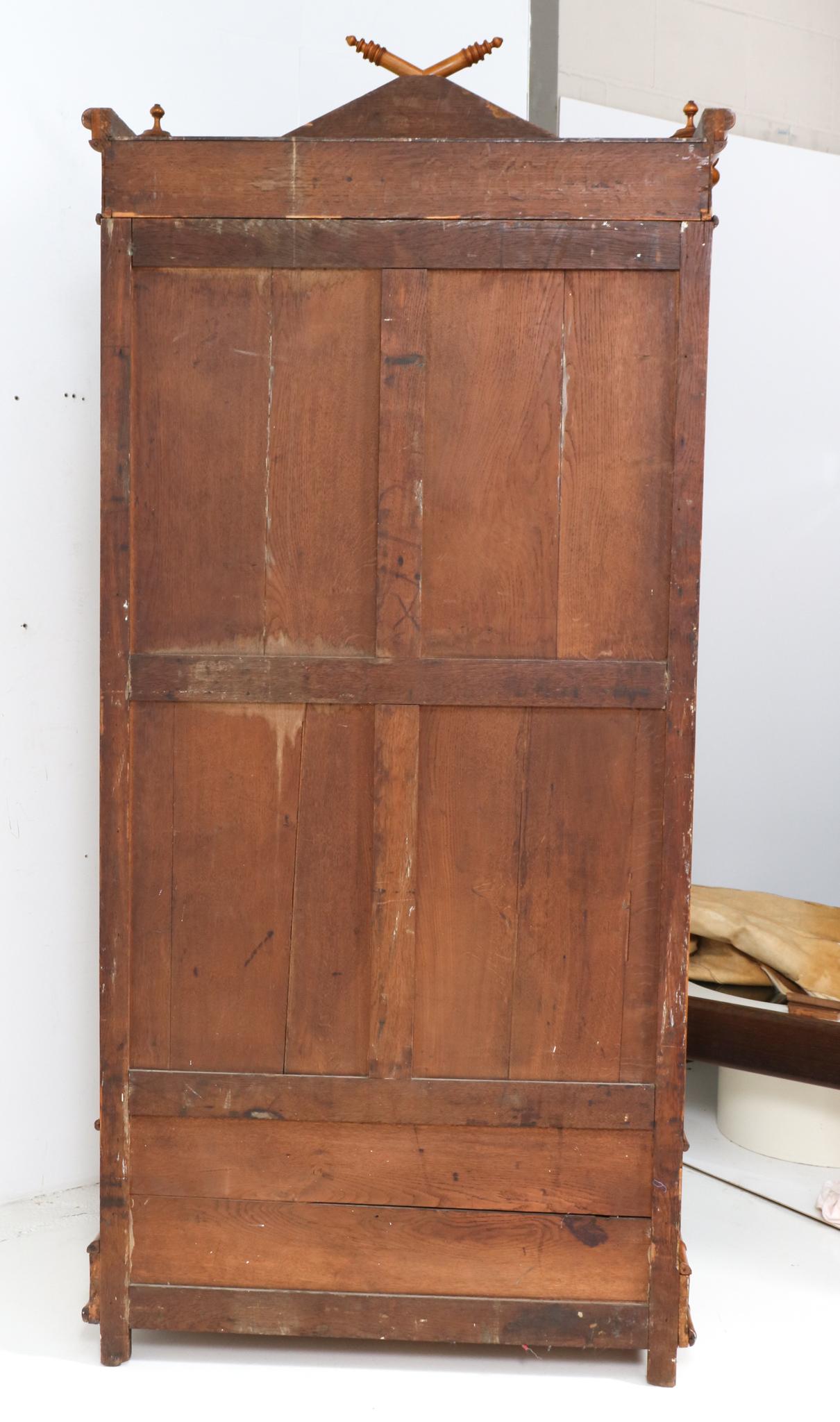 French Birds-Eye Maple and Faux Bamboo Armoire or Wardrobe, 1900s For Sale 5