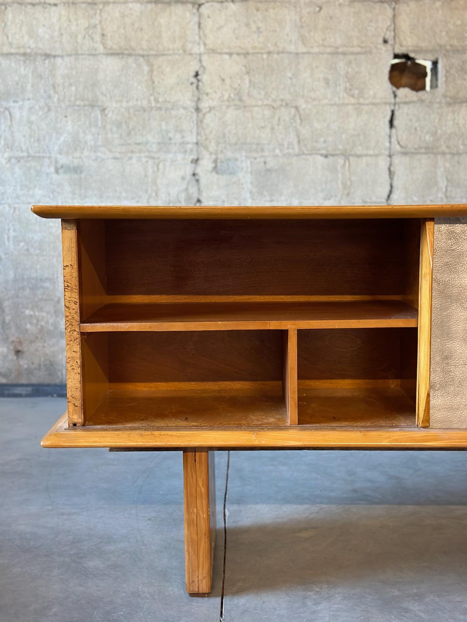 French Birds Eye Maple & Chrome Sideboard 6