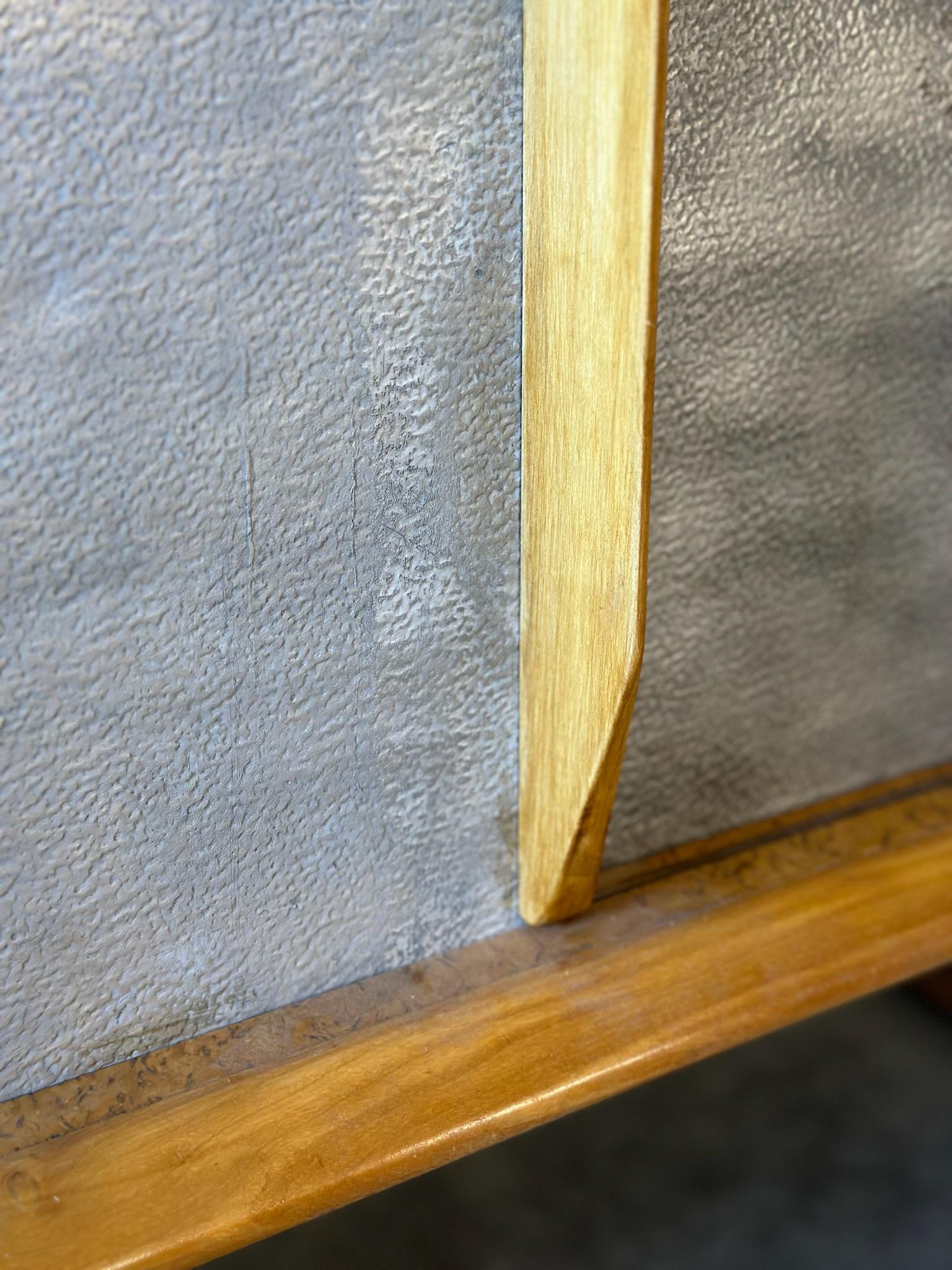 French Birds Eye Maple & Chrome Sideboard 1