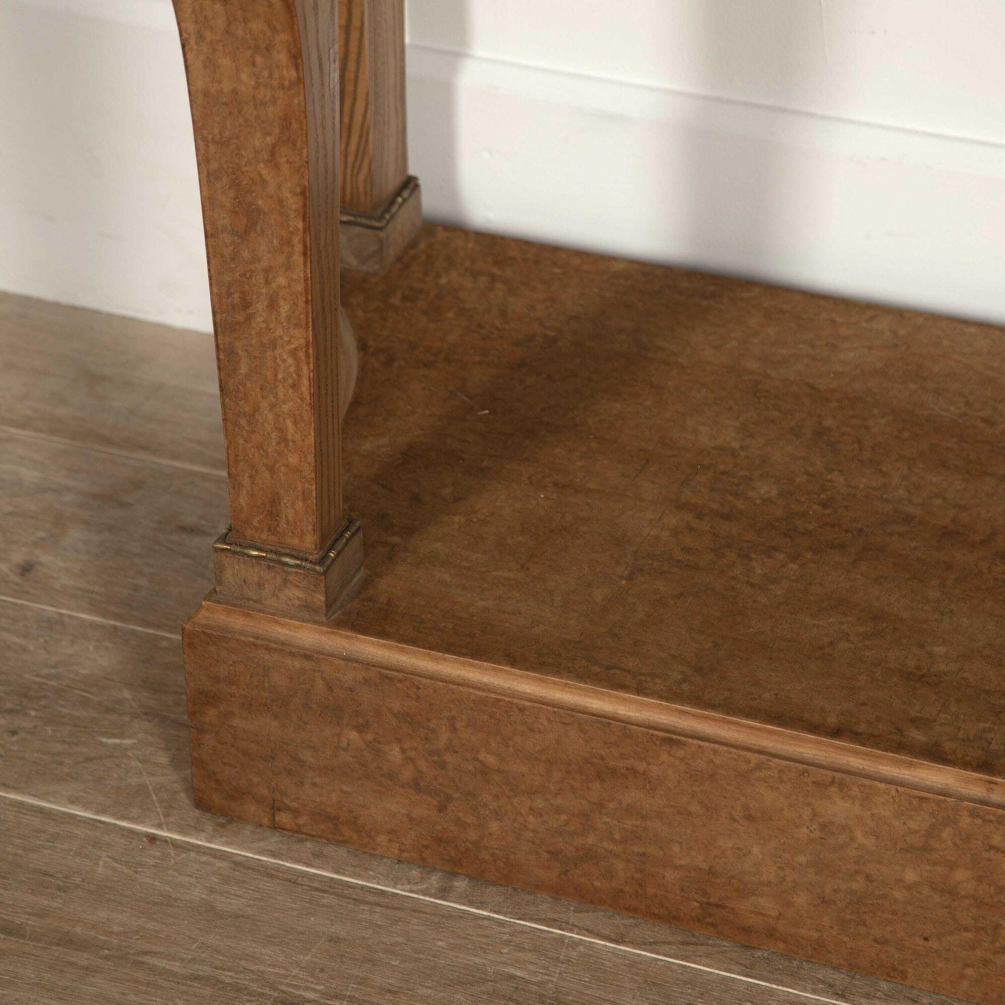French Bird's-Eye Maple Console Table For Sale 5