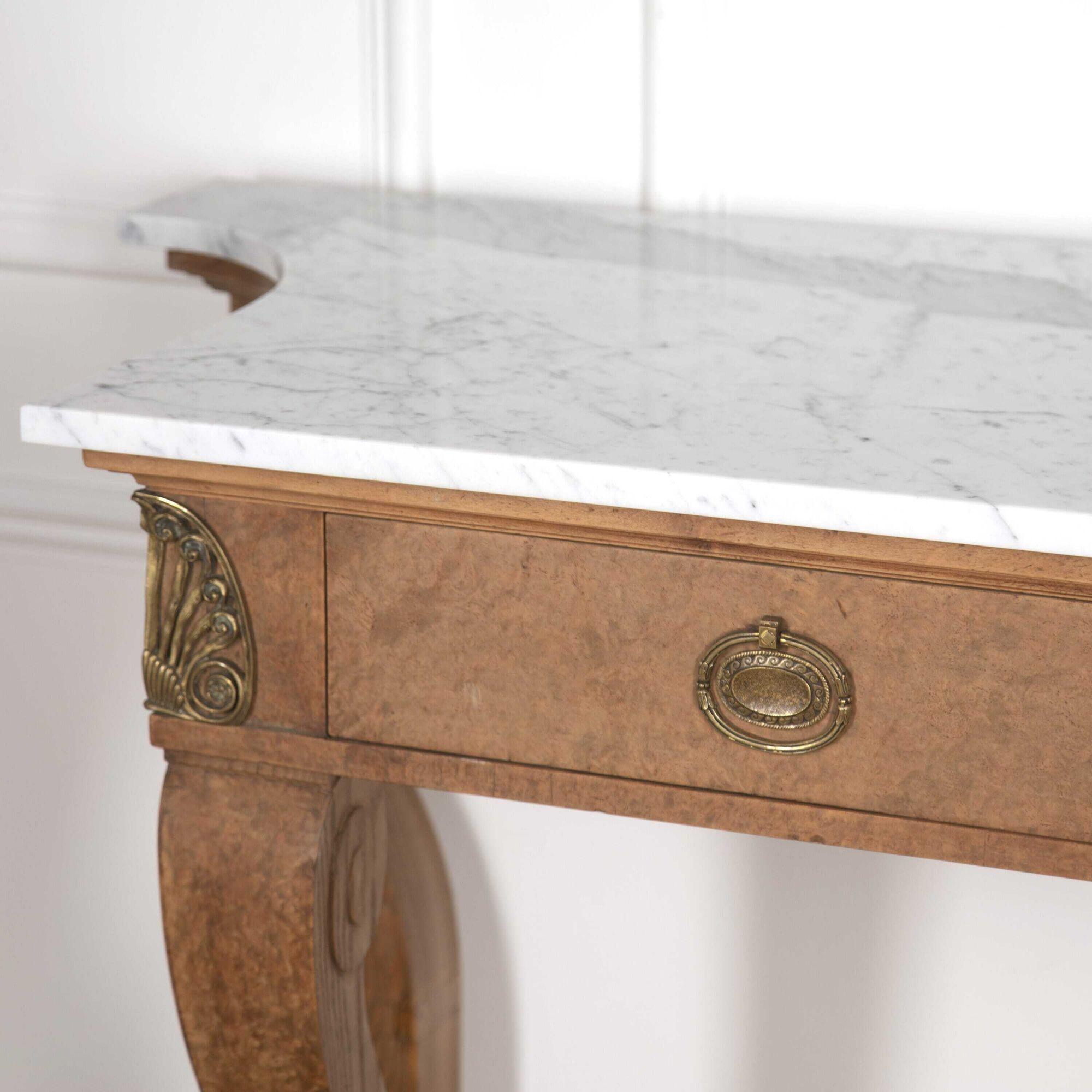 French Bird's-Eye Maple Console Table For Sale 6