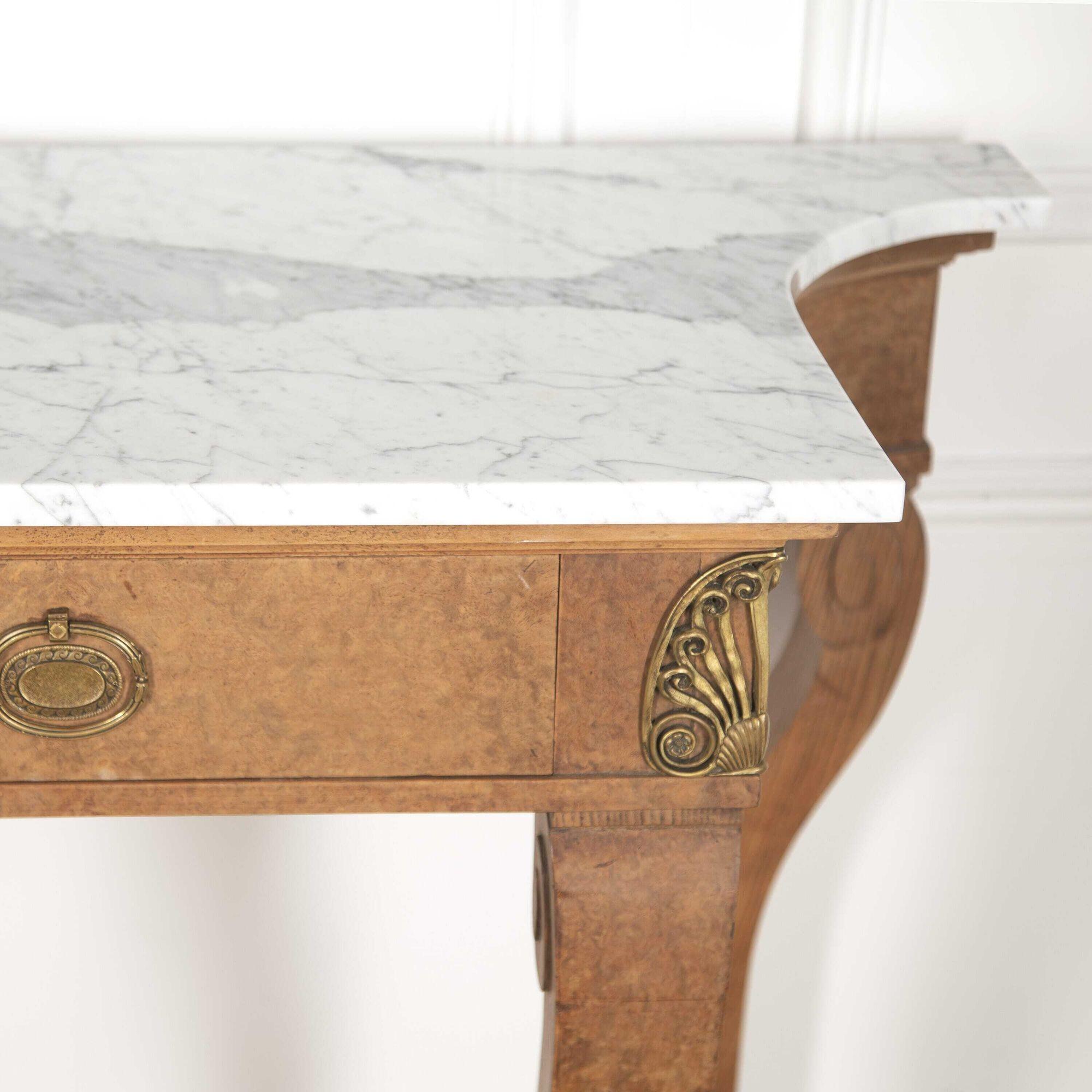 French Bird's-Eye Maple Console Table For Sale 8