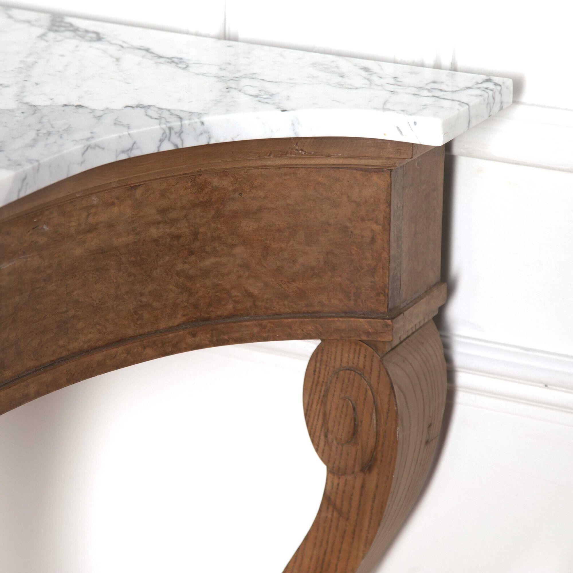 20th Century French Bird's-Eye Maple Console Table For Sale