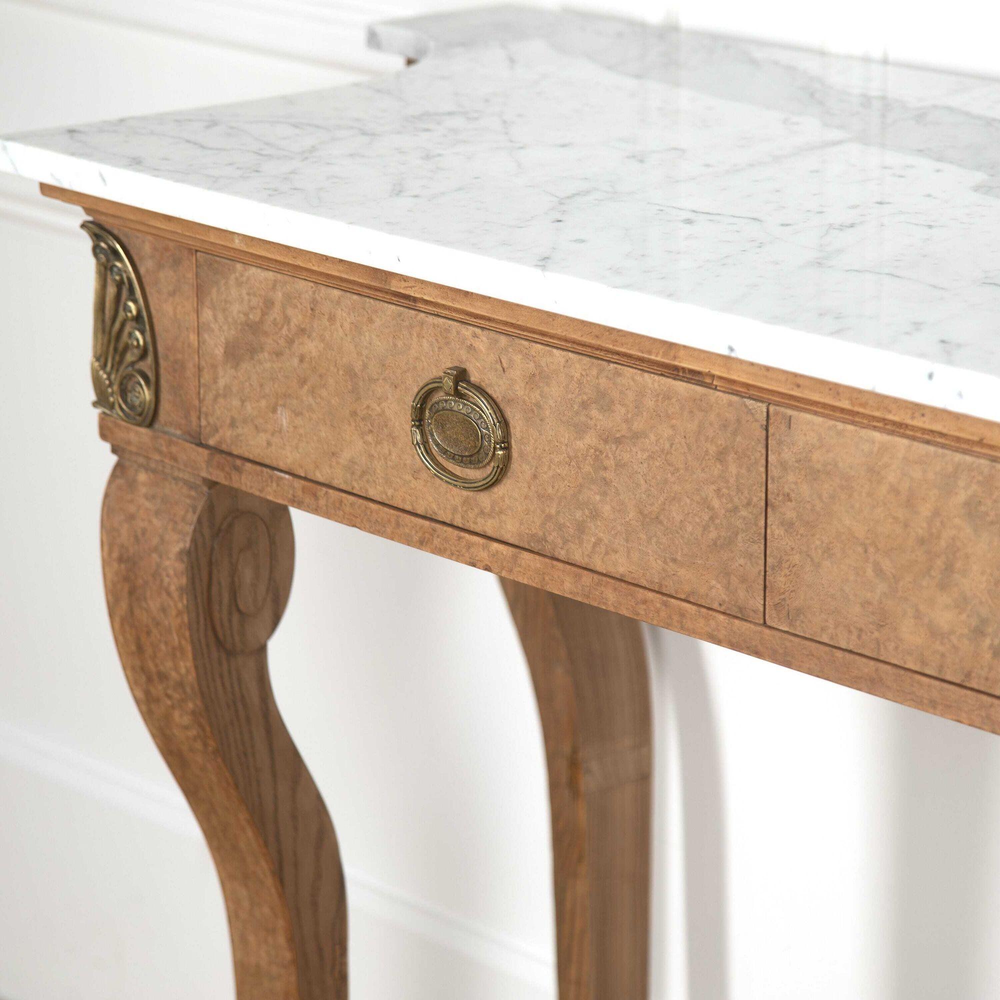 French Bird's-Eye Maple Console Table For Sale 2