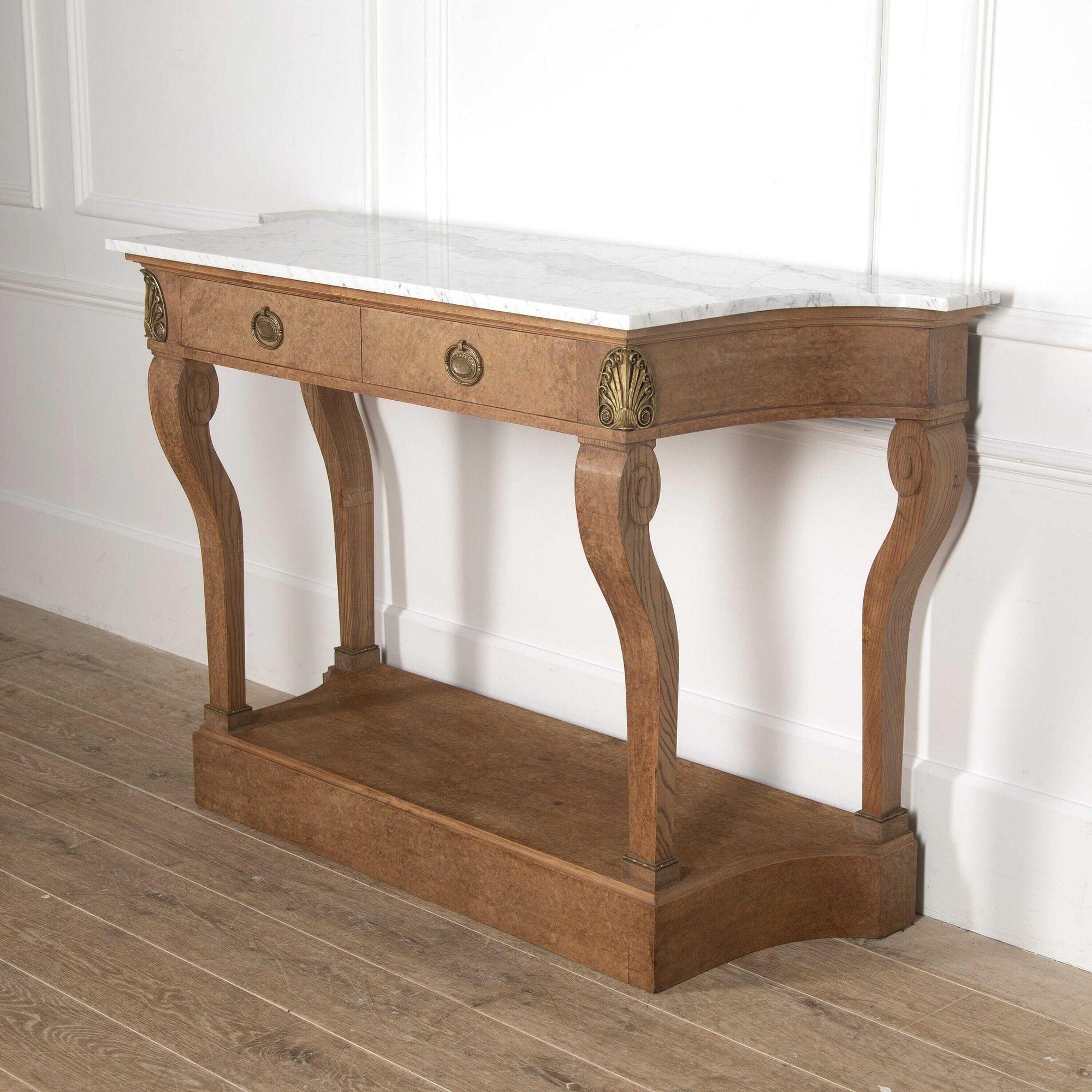 French Bird's-Eye Maple Console Table For Sale 4