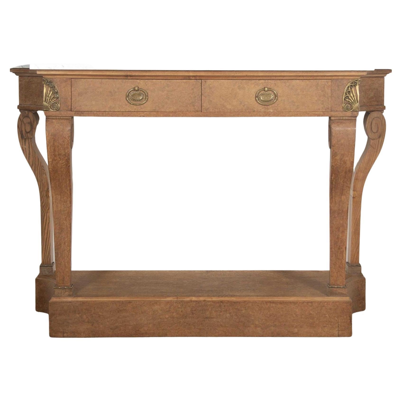 Table console française en érable piqué