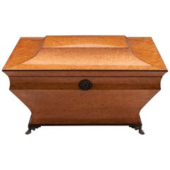 French Birdseye Maple Wedding Chest Box, 19th Century