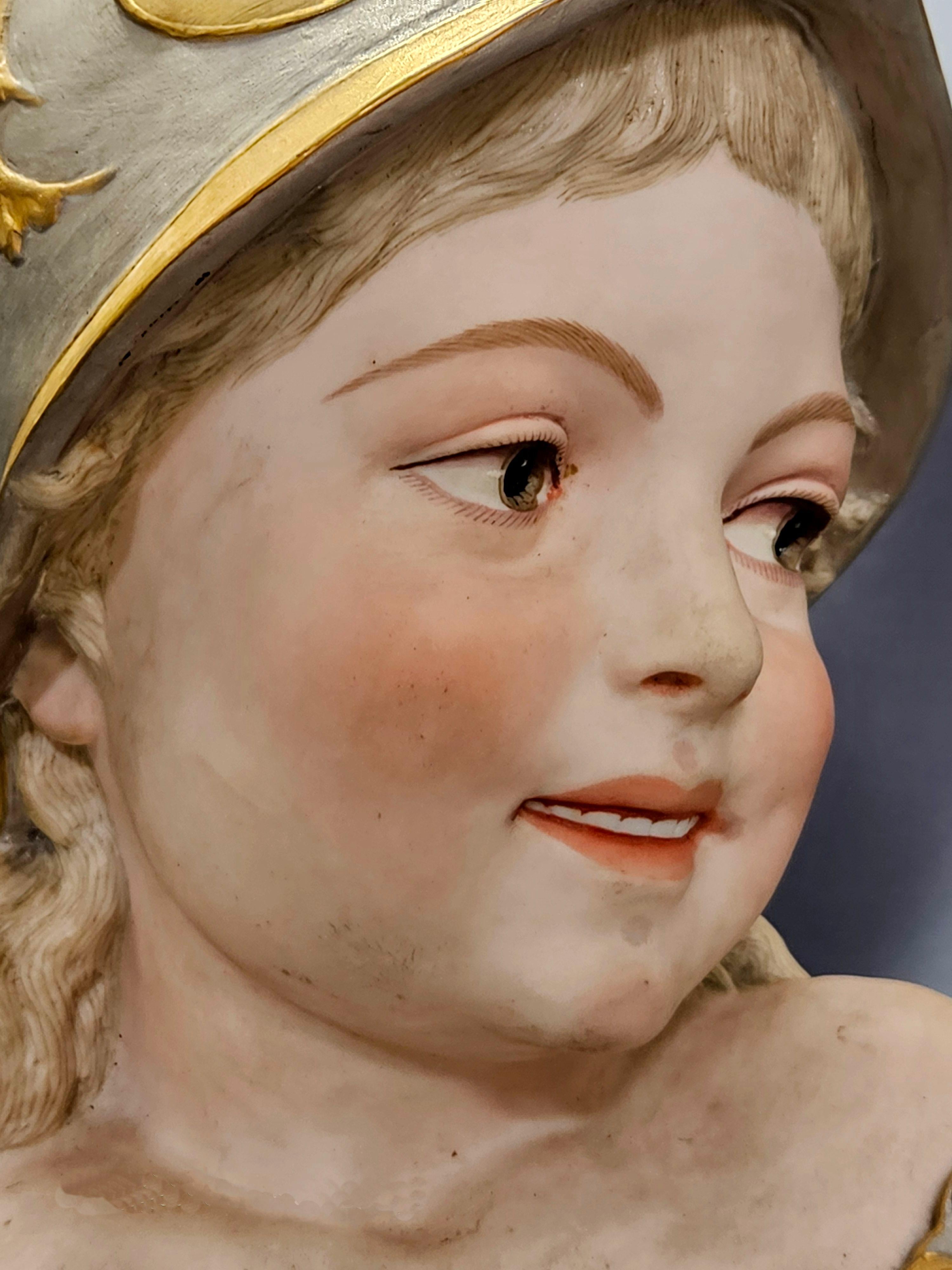 French Bisque Boy with Helmet,  19th Century For Sale 3