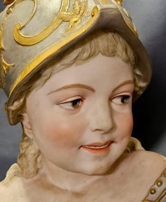 French Bisque Boy with Helmet,  19th Century