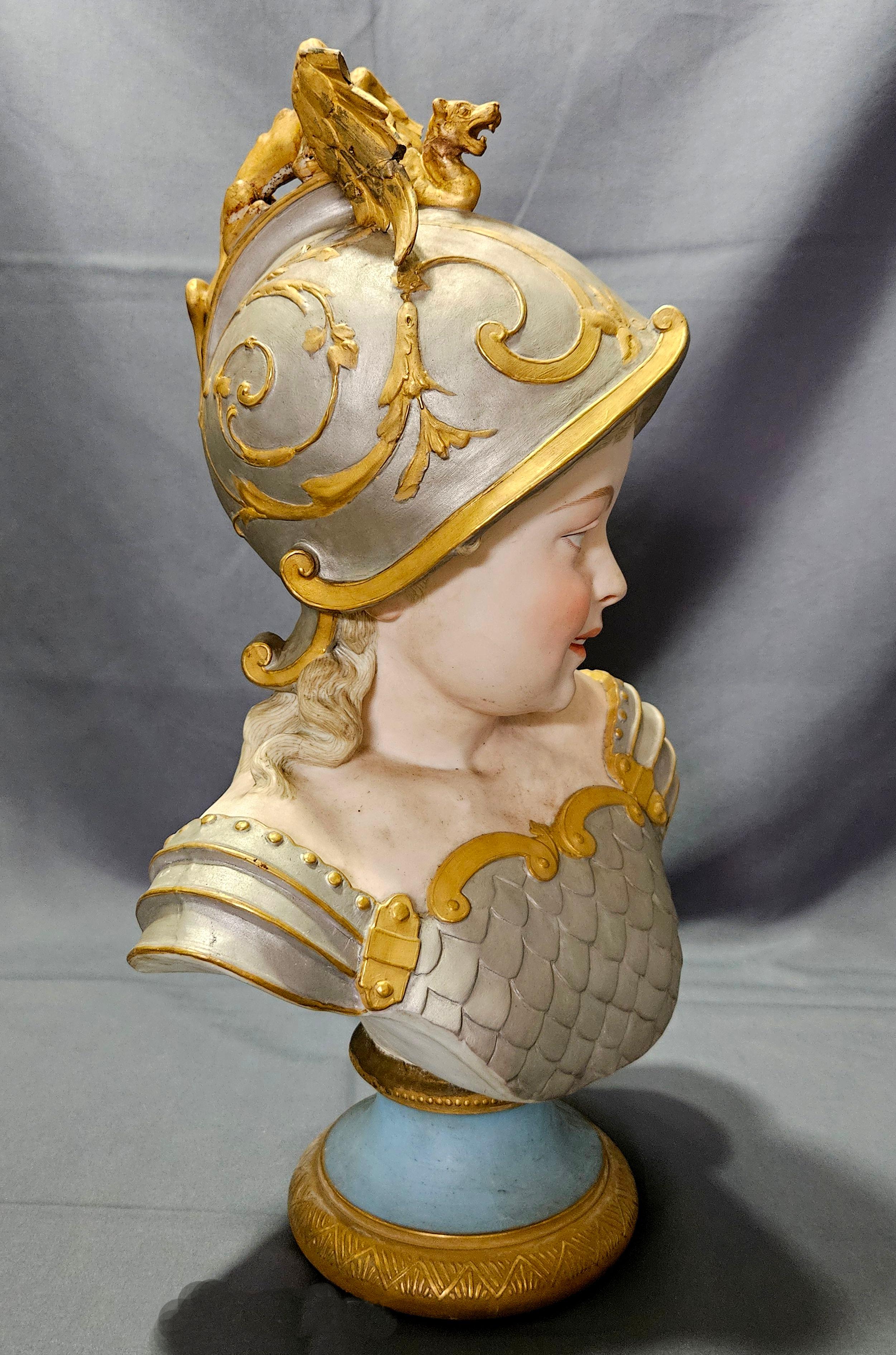 French Bisque Boy with Helmet,  19th Century For Sale 2