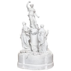 French Bisque Neoclassical Porcelain Centrepiece Attributed Sevres