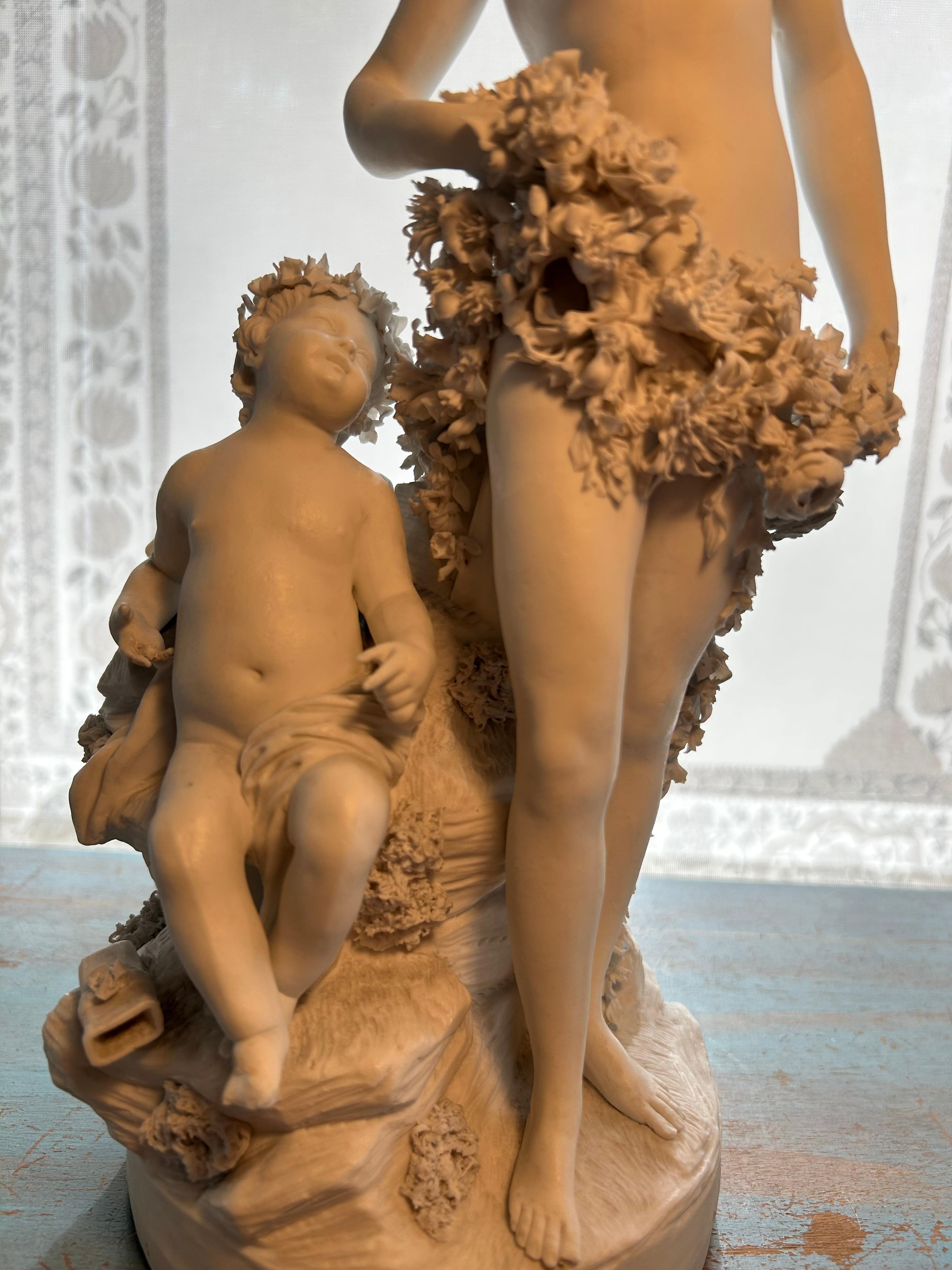 Französische Biskuitporzellangruppe von Venus und Amor aus der Biskuit, Mitte des 19. Jahrhunderts (Porzellan) im Angebot