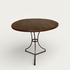 French Bistro Table with Original Wood Top 19th Century