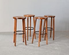 French Bistro Bar Stools Circa 1940s