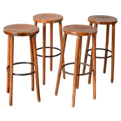 French Bistro Bar Stools Circa 1940s