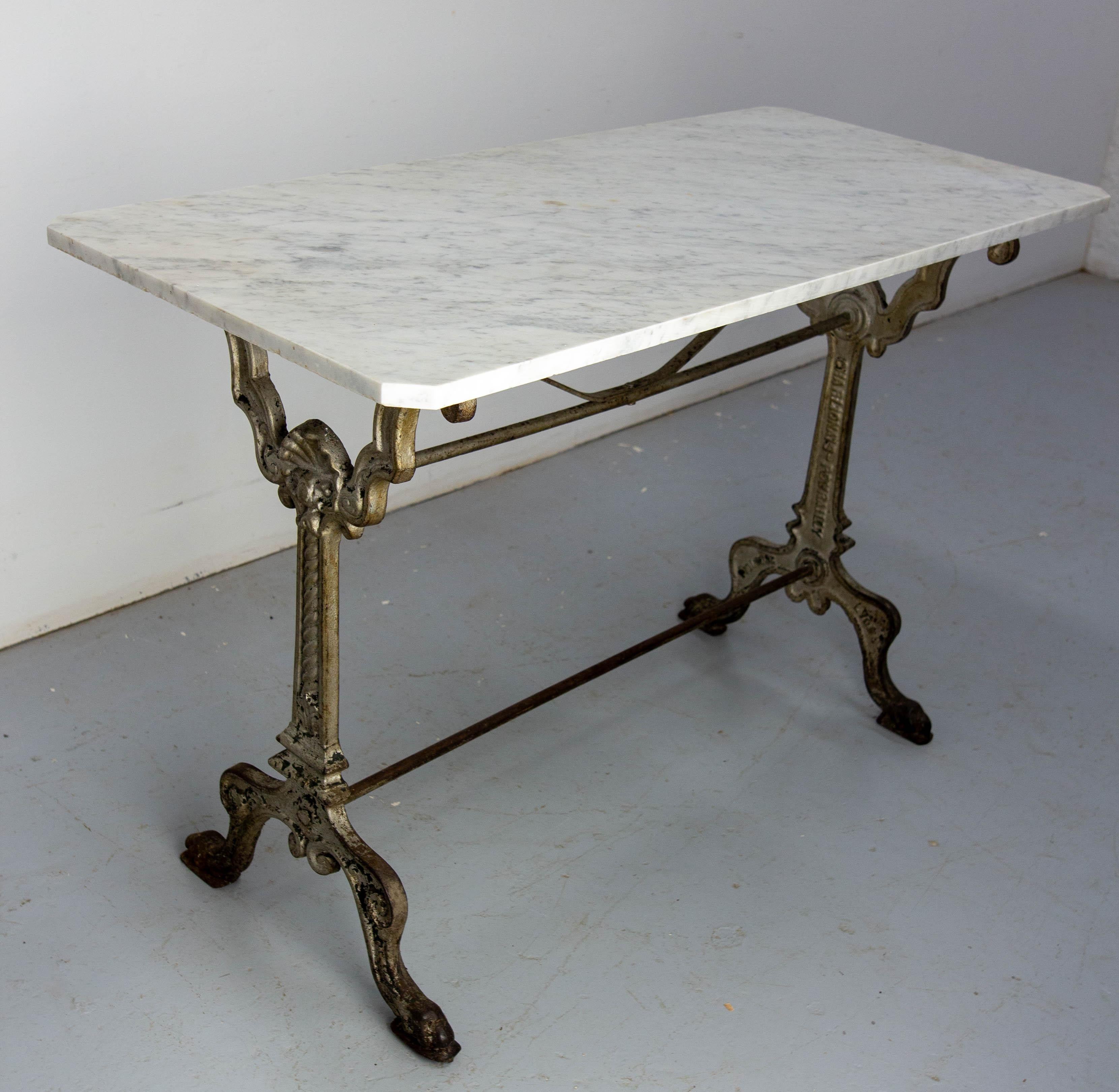 table bistrot marbre rectangulaire