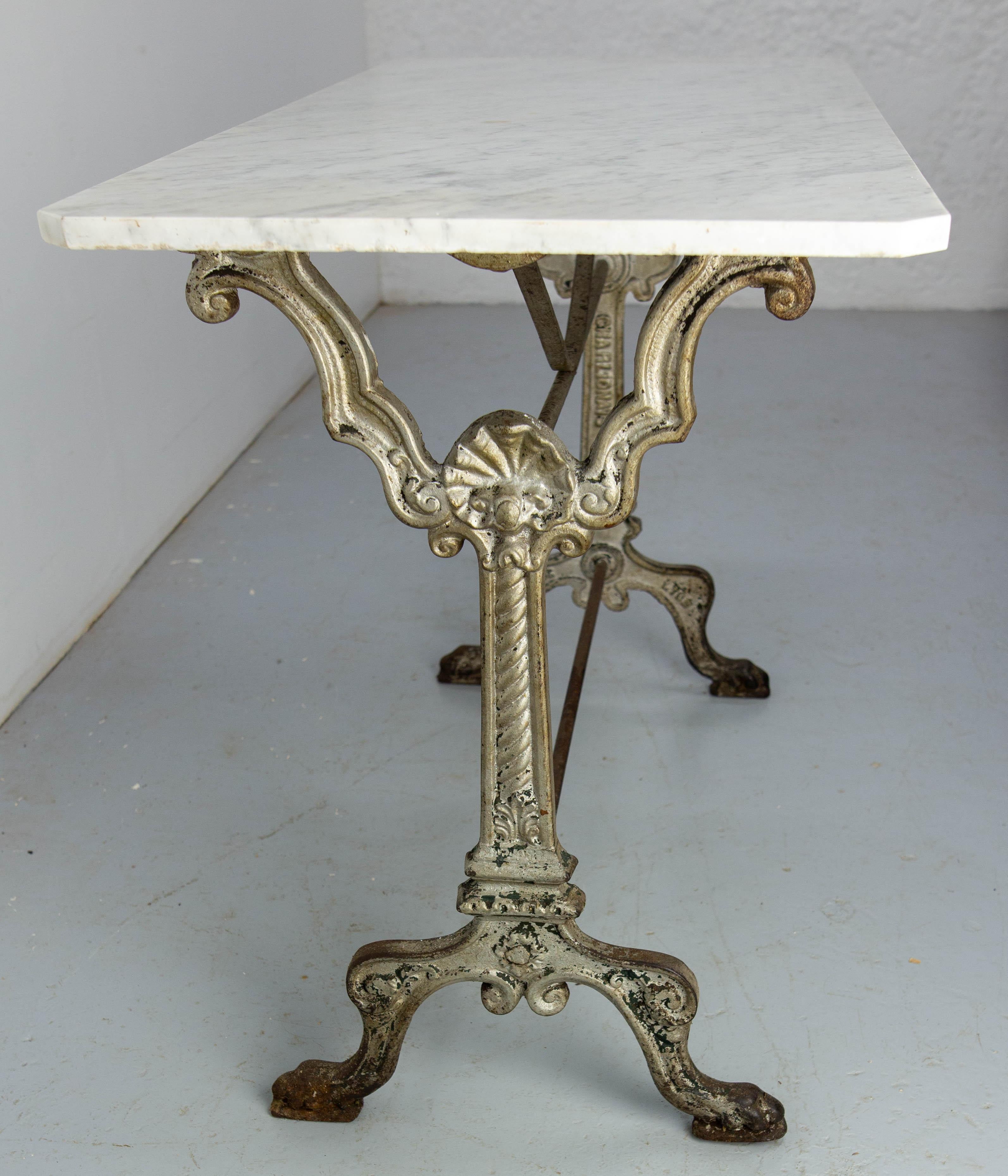 table bistrot rectangulaire marbre