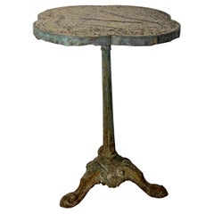 Mesa Bistro Guinguette Francesa Encimera de Terrazo y Hierro Forjado Forma de Trébol, 1900
