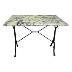 green marble bistro table Antique French Bistro Table