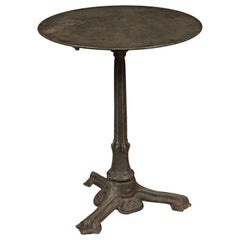 French Bistro Table with Cast Iron Base, circa 1930