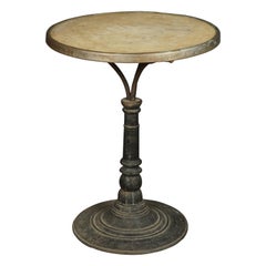 French Bistro Table With Cast Iron Base, Circa 1930