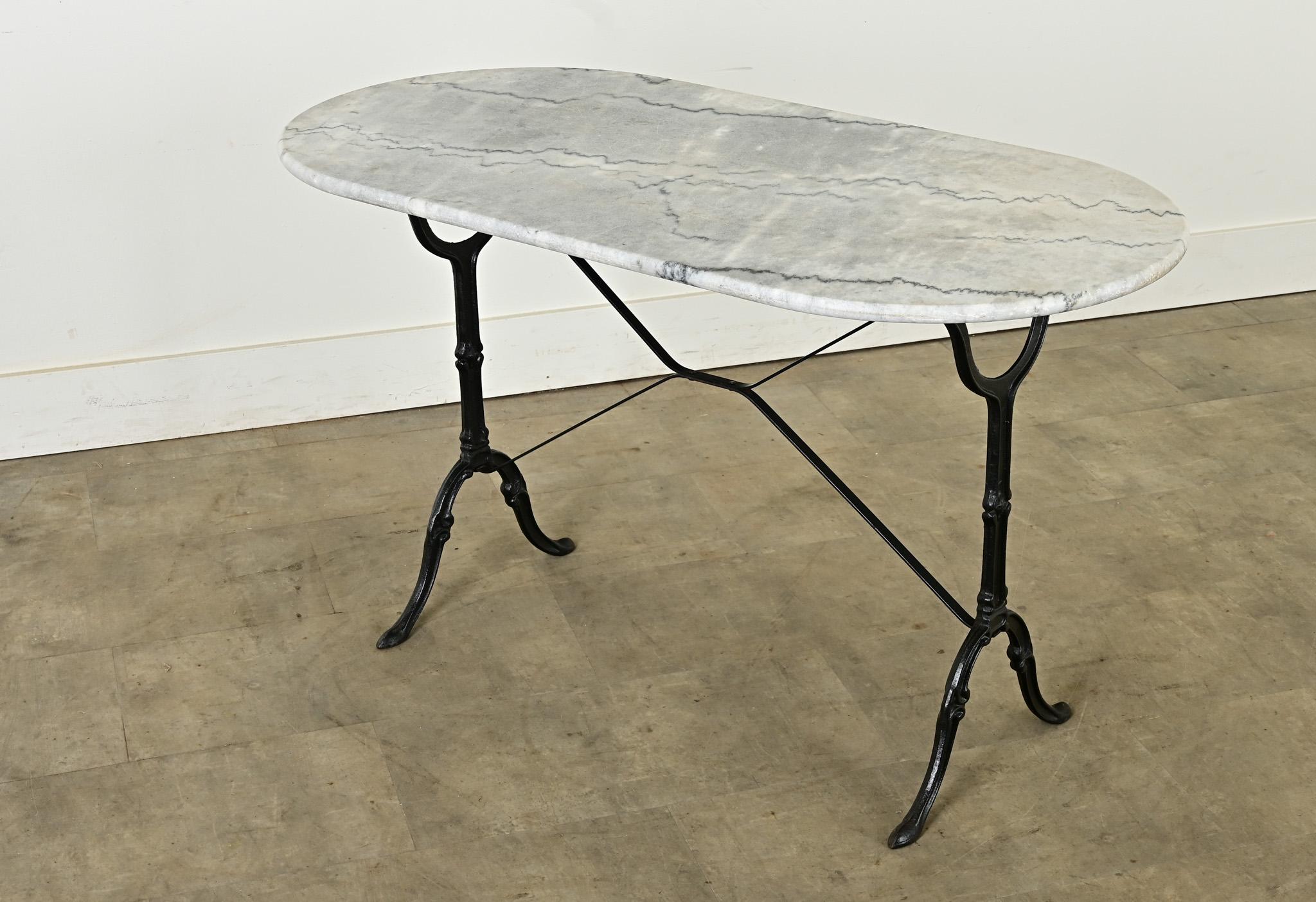 French Bistro Table with Oblong Marble Top 3