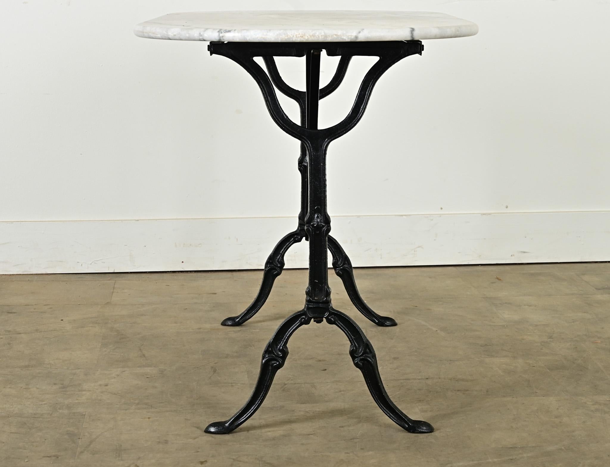 French Bistro Table with Oblong Marble Top 4