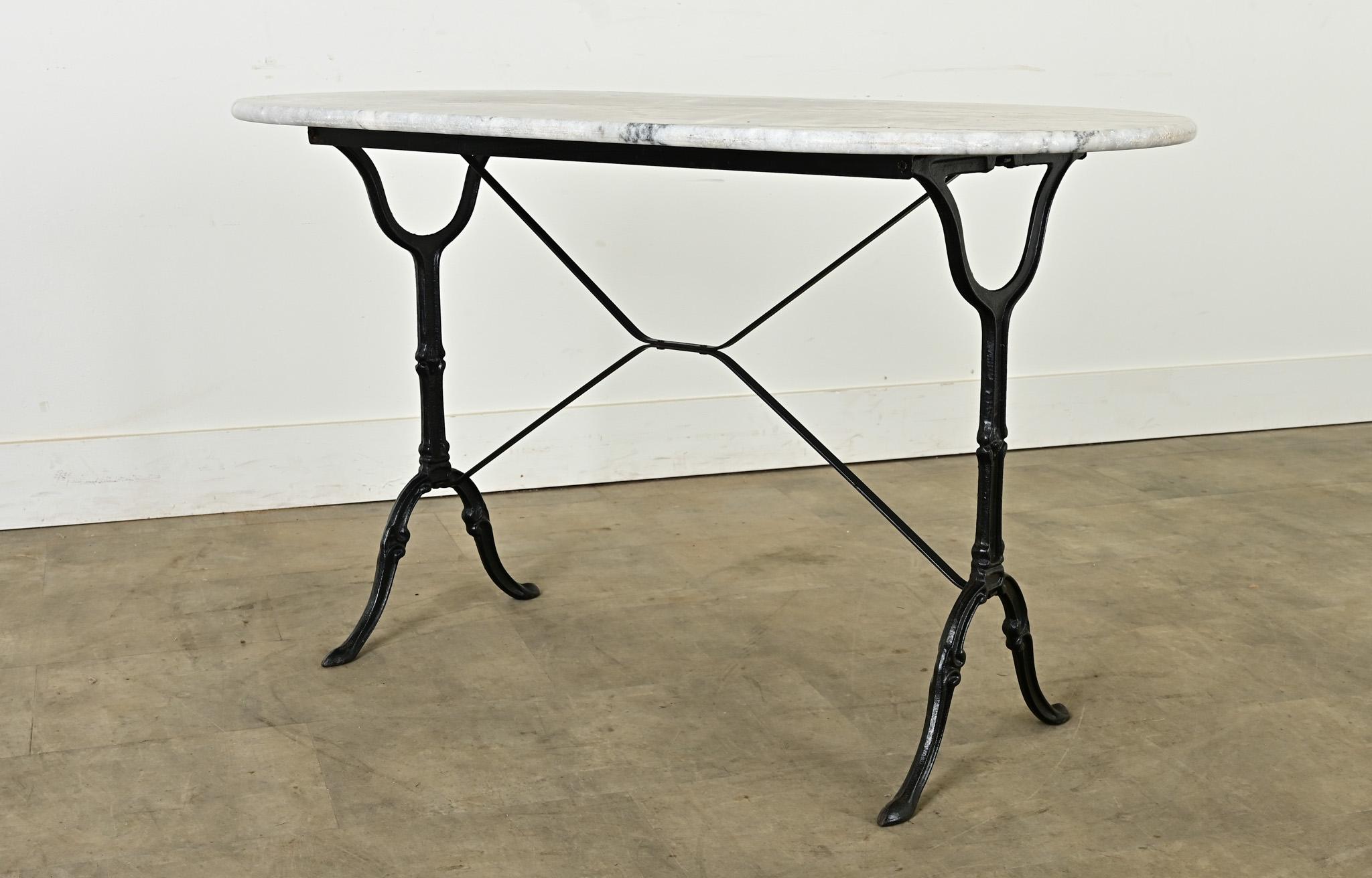 French Bistro Table with Oblong Marble Top 5