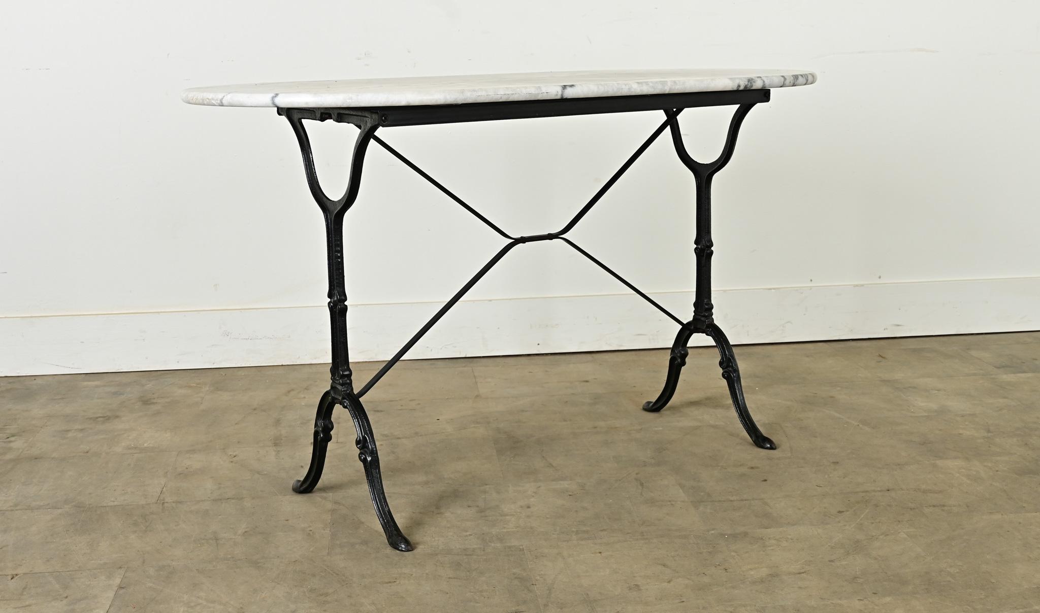 French Bistro Table with Oblong Marble Top 1